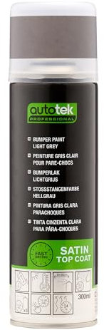 Autotek Peinture en aérosol Professional pour pare-chocs et garnitures de pare-chocs, Peinture en aérosol Flexible Gris Clair, 300ml