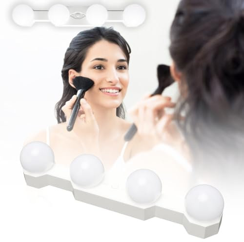 Yuragim Lampada da trucco dimmerabile con funzionamento a batteria, lampada a LED per specchio, lampada da toeletta, ricaricabile tramite USB, ideale come regalo per fidanzata, mamma
