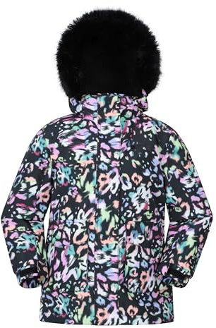 Mountain Warehouse Ranger Printed Kids Water Resistant Jacket - Elasticated Cuffs & Hem Adjustable Hood, Boys & Girls - Best for Autumn, Winter, Outdoors & Hiking Pink 9-10y