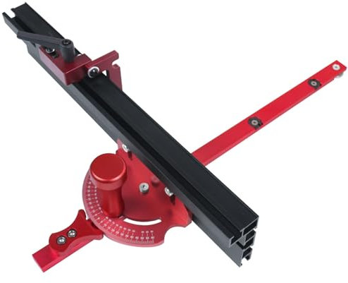 CJNQQJWS Precision Miter Gauge Table Saw, Extension Fence System with 15.7 Miter Fence and Multifunctional Tenon Back, 60 Angle Adjustable, Miter Gauge for Table Saw,Fits Standard Miter Slot