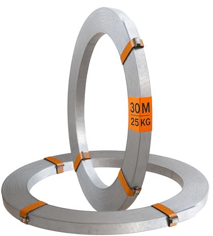 HausHeld® Erdungsband 30 m – 30x3,5 mm Feuerverzinkt | Flachstahl für Blitzschutz & Erdung | Verzinktes Stahlband für PV-Anlage & Fundamenterder