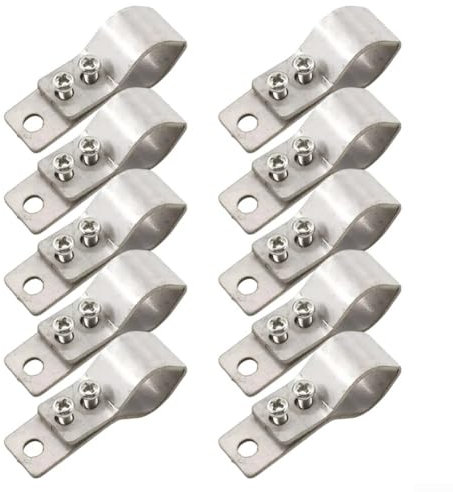 10 Stück verstellbare SS304 Edelstahl-Rohrschellen für Sonnenschutz für Stangen mit 16 mm bis 26 mm Durchmesser, Edelstahl-Riemenscheibe, kleine Klemme, verdicktes, schweres Scharnier