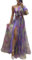 Robe De Cérémonie pour Femme Ronde De Cérémonie Boheme Maille Robe Femme Chic Et Elegant Mariage Fleurie Dentelle Vetement Ete sans Manches Cocktail Élégante Summer Dress(Violet,M)