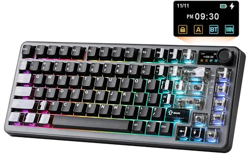 YUNZII B75 PRO MAX 75% Tastiera Meccanica Wireless (Nero, Candy Switch)
