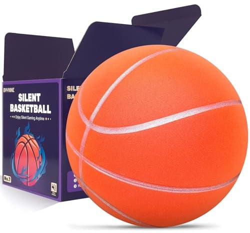 BYYNNE Silent Basketball Größe 7 (74.9 cm) - Geräuschloser Indoor-Basketball für leises Dribbling und Indoor-Training, Pro Grooved Airless PU-Schaum-Basketball - Echtes Gefühl Höherer Sprungleiser