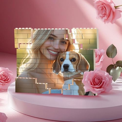 Personalisiertes Puzzle Eigenem Bild |Personalisierte Bausteine Mit Foto und Text| Personalisierte Bausteine mit Foto Puzzle| Geschenk für Valentinstag, Jahrestag & Geburtstag (Familie/Paar) (Stil 2)