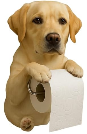 Dog Toilet Paper Holder, Cute Animal Paper Towel Holder, Wall Mounted Toilets Paper Storage Dispenser Toilets Roll Stand Kitchen Statue For Bathroom & Kitchen (A)