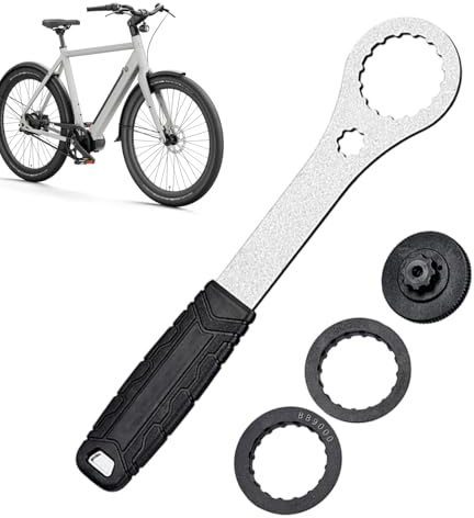 JININOSEU Fahrrad Centerlock Werkzeug, Tretlagerschlüssel mit 2 Adaptern & 1 Kurbelabdeckungswerkzeug, Kompatibel mit Shimano Hollowtech II, BB9000, BBR60