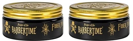 BARBERTIME Fiber Pomade Haarwachs – (150ml) Fiber Wax für Männer | Flexibler Halt & Mittlerer Glanz | Wasserbasierte Haarpomade | Formbare Styling-Paste mit Kokos-Duft | Kein Verkleben (2x 150ml)