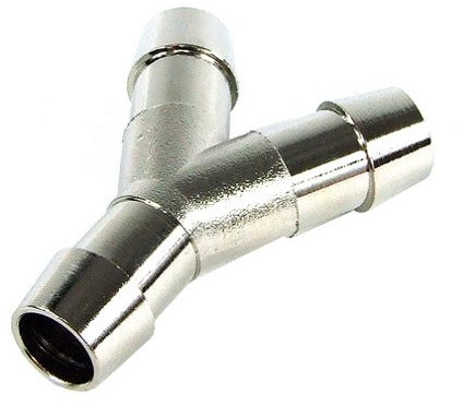 13mm (1/2) Y Schlauchverbinder - Messing vernickelt