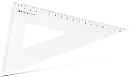 Aristo AR6020F Dreieck 60° mit Facette (lange Kathete 196mm, Hypotenuse 226mm, abriebfeste Tiefprägung der Teilung, Plexiglas) transparent