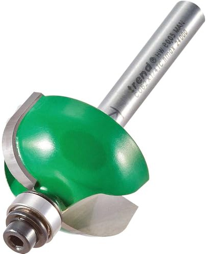 Trend Cavetto Router Cutter, 1/4 Inch Shank, 9.5mm Radius, 28.5mm Cut Dia | For Decorative Coving Profiles In Solid Wood, MDF And Softwood, With Tungsten Carbide Tipped Cutting Edges, C062X1/4TC