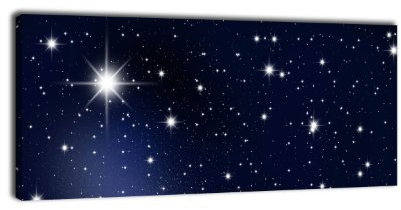 wandmotiv24 Leinwandbild Panorama Nr. 74 Sternenhimmel 100x40cm, Keilrahmenbild, Bild auf Leinwand, Kunstdruck Sterne Nacht Space