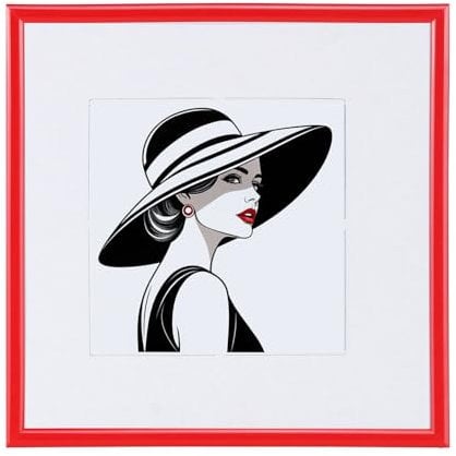 IDEAL TREND New Lifestyle Kunststoff Bilderrahmen quadratisch Foto Rahmen Picture Frame Collage: Farbe: Rot | Format: 50x50