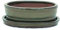 Bonsai pot avec soucoupes taille 2–brun-olive-modèle ovale-o7–15,5 cm-largeur : 12 cm-hauteur : 4,5 cm