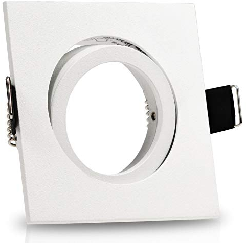 trendlights24 Bianco Decken Einbaustrahler Weiß matt eckig für LED & Halogen 230V GU10 Hochvolt, ohne Leuchtmittel, Deckenspots Einbauspots schwenkbar