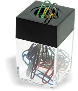 agendepoint.it - Porta fermagli con calamita fusto trasparente rotondo o quadrato porta graffette magnetico