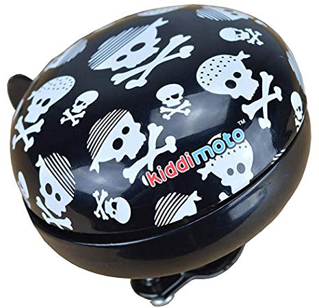 Kiddimoto Glocke Design Klingel/Fahrradklingel zubehör für Fahrrad, Roller, Scooter, Kinderroller Kinderfahrrad & Laufrad - Skullz/Pirat - Klein (58mm)