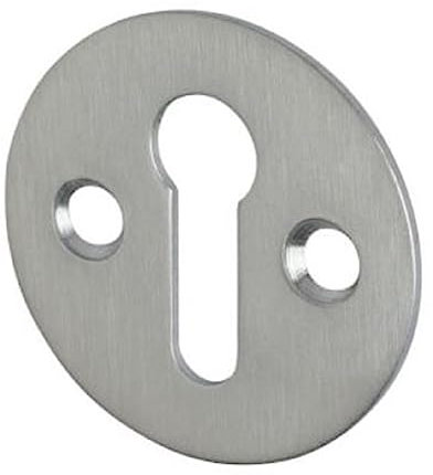 Zoo Hardware Victorian Standard Profile Keyhole OPEN Cover Escutcheon 32mm + Screws (Satin Chrome)
