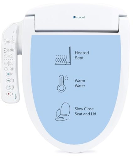Brondell Swash SE400 - Sedile WC con beccuccio oscillante, in acciaio inox, per asciugatrice ad aria calda, colore: Bianco