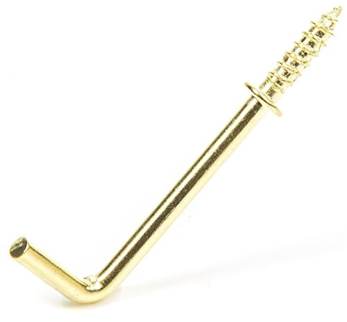 50 x Messing getragen Dresser Haken 38 mm (3,8 cm) großen L Form Schraube in Wandhaken