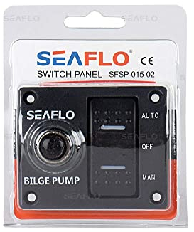 Seaflo Pannello interruttori Pompa di sentina a 3 Vie (Automatico-Manuale) 12v 24v