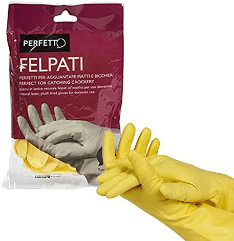 Perfetto Blister 2 Guanti in Lattice Felpati Taglia Media M/7