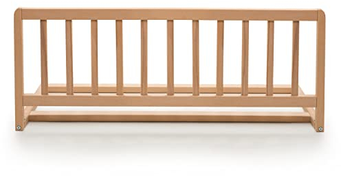 Geuther Bettschutzgitter Holz | Rausfallschutz Bett für Kinder | Bettgitter als Absturzsicherung Bett | Baby Rausfallschutz Elternbett, Rausfallschutz Kinderbett & Baby Bett in 90 cm Länge, Natur