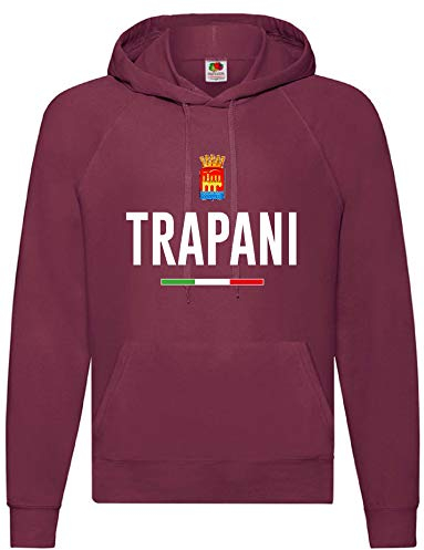 Tipolitografia Ghisleri Felpa Trapani Granata Stemma Tifosi Calcio - Clicca personalizza per Taglia