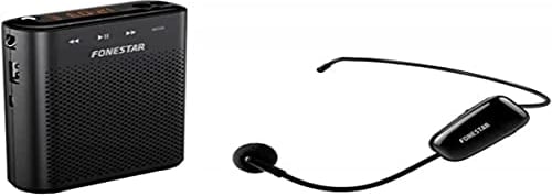 FONESTAR ALTA-VOZ-W30 Amplificador de Voz Portátil USB/MicroSD/MP3 con Micrófono Inalámbrico Negro