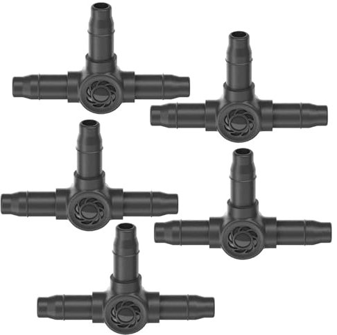 Bewässerung Lot de 5 raccords en T pour système Gardena Micro-Drip 4,6 mm (3/16) (5 pièces en T de 4,6 mm).