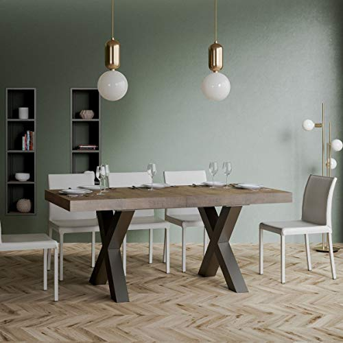 Traffic Ausziehtisch Nussbaum 90 x 160 ausziehbar 420 Gestell anthrazit