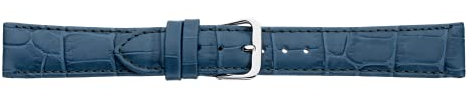 Eichmüller Uhrenarmband Lederband Kalbsleder Alligator-/Krokoprägung 12/14/16/18/20/22 mm (Petrol, 18 mm)