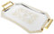 Bandeja para Servir Comida Bandeja de Postre Vintage Rectangular Bandejas Doradas Decorativas Bandeja de Metal Mesa de Café Bandeja de Postre de Té con Asas Dorado Peque?a Bandeja De Tocador
