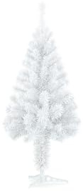 Weihnachtsbaum kunstbaum 120cm Künstlicher Weinachts Baum Deko, PVC Christbaum Weihnachtsdeko, Tannenbaum inkl. Metallständer (Weiß, 1.2 m)