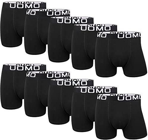 L&K Boxershorts Herren Unterhosen Männer 5er/10er Pack aus Baumwolle – Bequeme Herren Unterwäsche, Atmungsaktiv & Formstabil