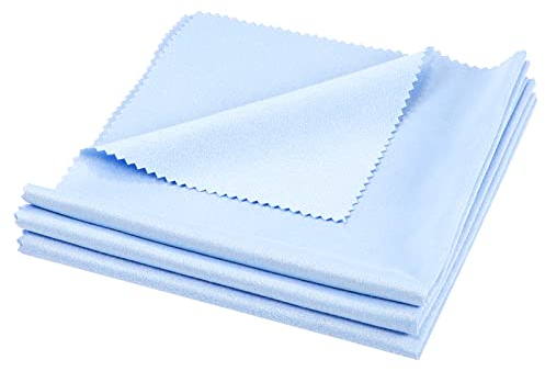 AIEX 3 Piezas 30x30cm Paños de Limpieza Instrumentos, Suaves Universales Paños Kit de Limpieza de Guitarra para Pulir Instrumentos de Cuerda para Guitarra Violín Piano Latón Trompeta Saxo (Azul)