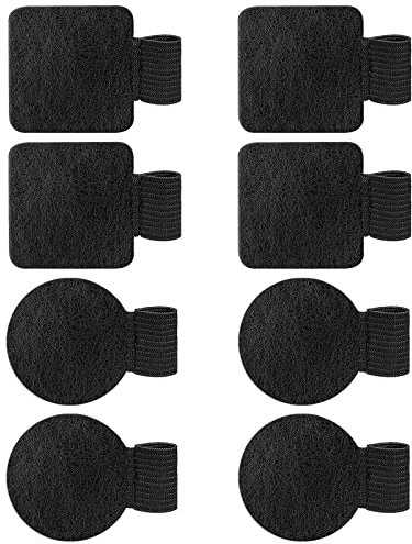 VOCIBO® Stiftschlaufe Selbstklebend,8 Stück Stiftschlaufe Schwarz,Pen Holder für Tagebuch,Pencil Halter Hülle,und Mehr Selbstklebend PU Leder Stiftschlaufe mit Gummiband Eingabestift Klappe Zubehör