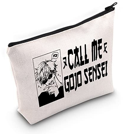 WZMPA Jujutsu Anime-Kosmetiktasche für Satoru Gojo Fans Geschenk Call Me Gojo Satoru Anime Make-up Tasche mit Reißverschluss für Frauen und Mädchen, Call Me Gojo