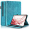 Succtopy Coque Galaxy Tab S8+ 12,4 2022(SM-X800/SM-X806), S7+/ S7 FE Tablette Housse de Protection Samsung Tab S8+ Porte-Crayons Portefeuille Tablet Étui pour Samsung Galaxy Tab S8 Plus,Bleu