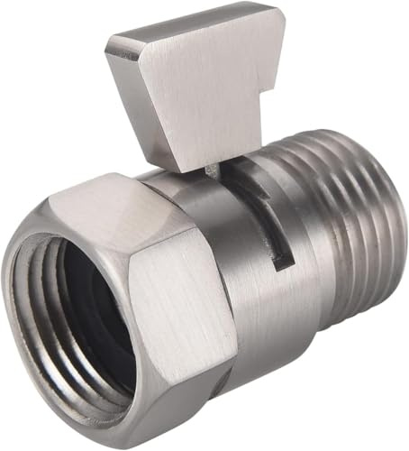 ChuangTim Wasserdurchflussregelventil Wasseranschluss Absperrhahn Ersatz für Duschsystem (Silber-2)