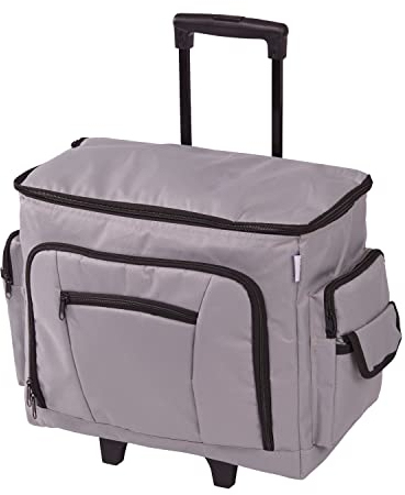 Sewing Online Nähmaschinen-Trolley auf Rollen, Grau | 47 x 38 x 24 cm | Nähmaschinen-Aufbewahrung für Janome, Brother, Singer, Bernina und die meisten Maschinen – 006105-GRAU