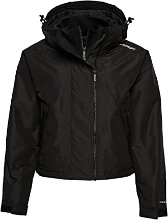 Superdry Damen SD-Windcheater Jacke Schwarz Raster/Weiß 44