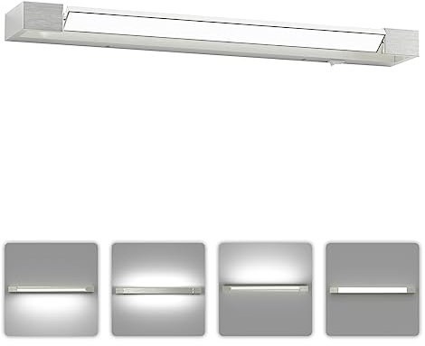 Taptoron LED Spiegelleuchte Bad 61CM Spiegellampe Mit Schalter, 24W 5000K Neutralweiß Badezimmer Lampe IP44 Wasserdicht Schminklicht, Drehbare Spiegellampe