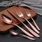 DAFFODILY® Luxury Cutlery Set, 18/10 Stainless Steel, Mirror Finish Kitchen Cutlery Sets, Dishwasher Safe, Ideal for New Home Gifts, Flatware Silverware Set (L'océan Rose Gold 20 Pices)