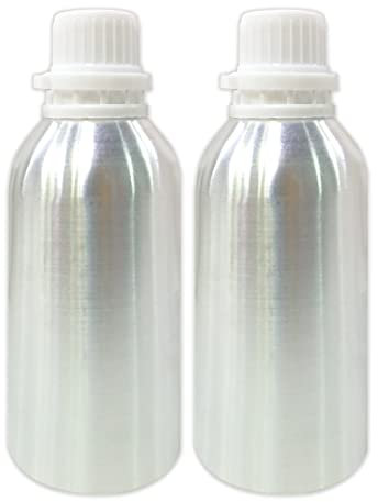 MYOC Multipurpose Aluminium Empty Bottle with Drop Nozzle & Cap with Inner lid for Essential Oil, Oil Blends, Cosmetic liquid storage container - 500 ml (Pack of 2)
