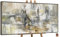 YS-Art Abstrakt Acryl Gemälde auf Leinwand handgemalt Modenschau Wandbilder Wohnzimmer moderne grau beige braun Retro Wohndekor Bilder echte Kunst mit Rahmen 200x100 cm