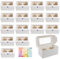JETOP 16 Packs White Cupcake Boxes With 2 Holes [+48 Stickers], Cake Boxes With Window and Inserts for Muffins or Cookies