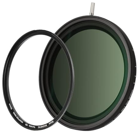 Kase ND3-ND32 ND Objektivfilter, magnetisch, variabel, 77 mm (1,5–5 Blendenstufen) | Mit magnetischem Adapterring, verstellbarem Neutraldichtefilter, stoßfestes gehärtetes MC-optisches Glas, kein X-Kreuz