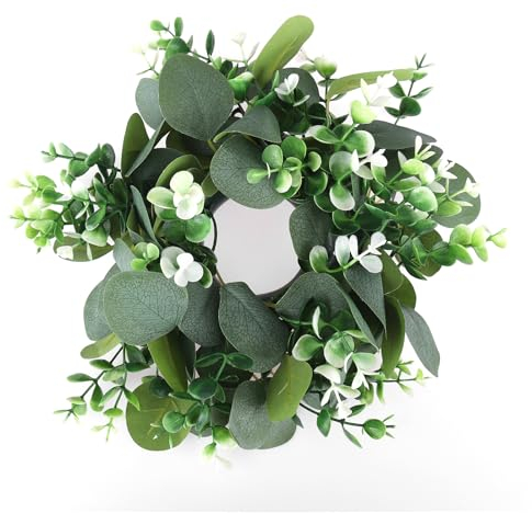 ENLACE Künstliche Eukalyptus Kranz, 30cm Türkranz Ganzjährig, Grün Türkranz Deko Wandkranz, Kunstpflanze Hängen Kranz für Hochzeit Tür Party Fenster Garten Festival Heimdekoration